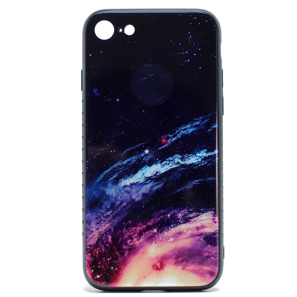 iPHONE 8 Plus / 7 Plus Design Tempered Glass Hybrid Case (Galaxy)